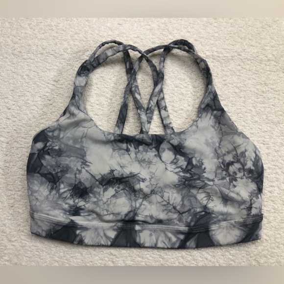 lululemon athletica Other - Lululemon Energy Bra Shibori Sports Bra Size 6 Gray Marble Perfect Condition